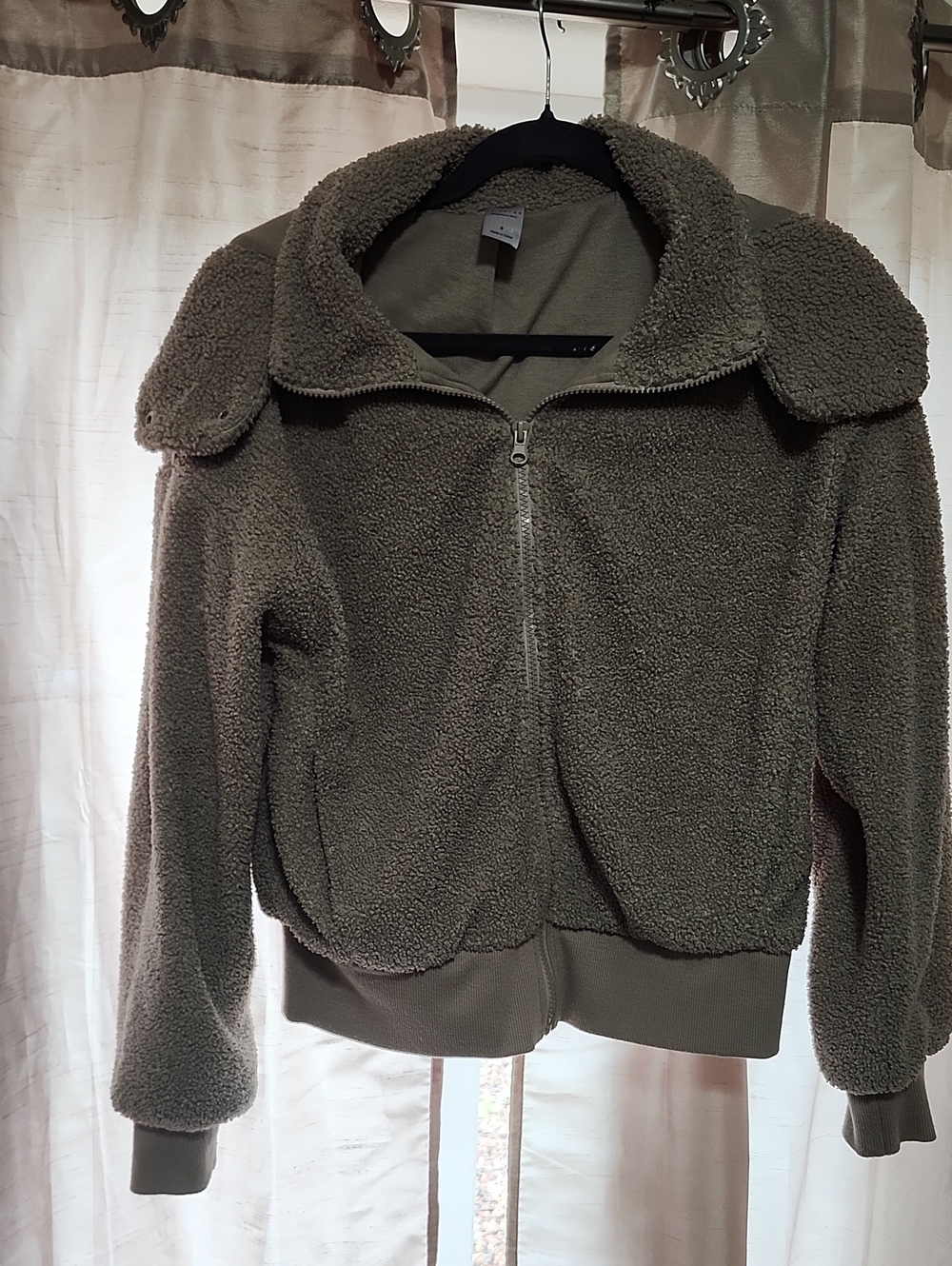 Te Verde Beige Teddy Sherpa Zip Jacket